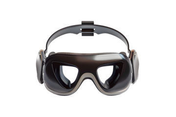 FPV drone goggles headset Transparent background and macro perspective and realistic material texture. Suitable for editorial features and digital banners. High resolution and print ready.