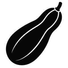 Silhouette Illustration of a Butternut Squash A Simple Vector Graphic