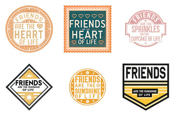 Obraz premium Friends heart sunshine cupcake life sayings isolated on a transparent background image