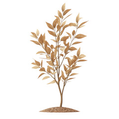 Obraz premium Stylized illustration of a light brown tree