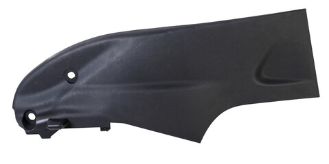 Black central pillar trim - car interior part and element on white isolated background. Auto...