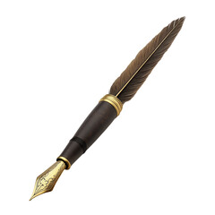Elegant fountain pen with a feather
