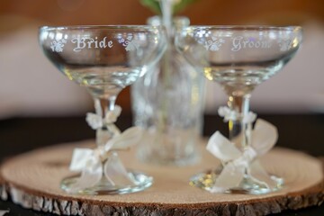 Bride and Groom Wedding Glasses