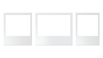 Empty white photo frame. Set realistic photo card frame mockup - vector for stock