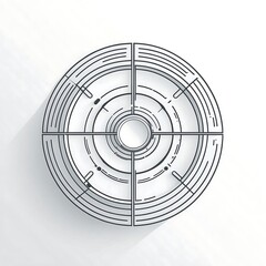 Abstract Geometric Circular Design Technology, Minimalist, Lines, Circles, Target