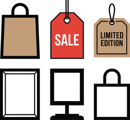 set of price tags vector