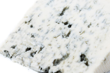 Piece of Blue Cheese isolated on white background