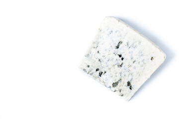 Piece of Blue Cheese isolated on white background