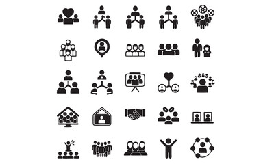 People icon set in trendy flat style