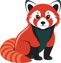 This collection of images showcases illustrations of red pandas, captured in different poses such as climbing, sitting, and looking directly at the viewer