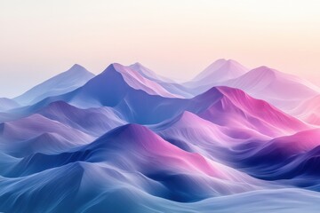 Pastel Mountains Landscape Abstract Art Pink Blue and Purple Peaks at Sunset Digital Background