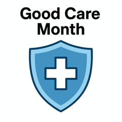Good Care Month Vector – Shield with Medical Cross