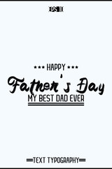 Happy Father's Day Modern Calligraphy Text Element Vertical Template