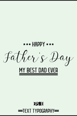 Modern Cursive Typography Text Of Happy Father's Day Vertical Template