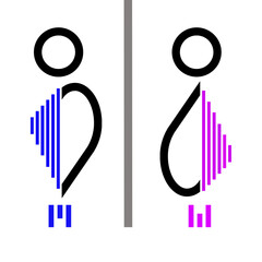 man and women, Set of restroom, toilet icon collection. Male and female restroom. Vector Illustration, Washroom or restroom toilet,vector symbol,WC,Thin line illustration, Contour symbol