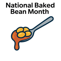 National Baked Bean Month Vector – Spoonful of Baked Beans


