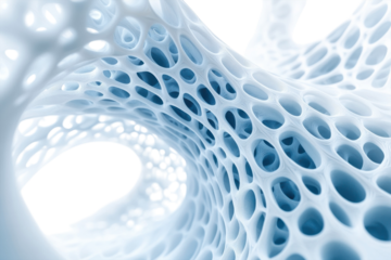 Intricate Blue Tinted Voronoi Structure A Captivating Display of Light and Form Modern Design