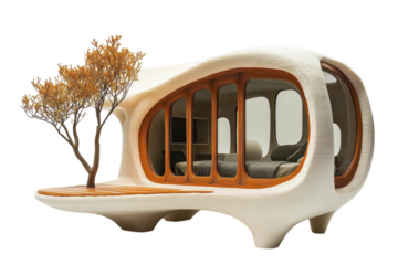 Unique architecture modern living home design tiny house futuristic style tree white structure pod