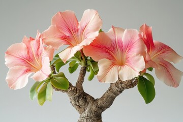 Exquisite Desert Rose Blooms Pink Flowers Floral Art Houseplant Exotic Beauty Blossom Detailed