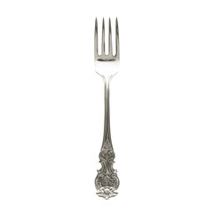 Decorative silver fork with floral engravings