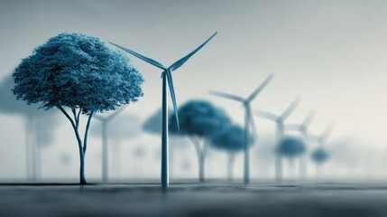 A realistic high-quality stock photo representing 'sustainability illustration', styled with blues tones, evoking a sense of authoritative, designed to appeal to publishers. The composition should ali