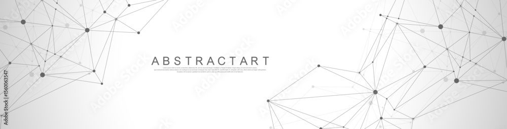 Leinwandbilder Global network connection concept. Big data visualization. Social network communication in the global computer networks. Internet technology. Business. Science. Vector illustration