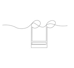 continuous single line drawing of scales, white background,abstract sheet music line art vector illustration