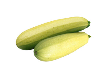 Freshly picked zucchini isolated on white background