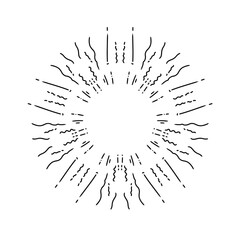 Hand drawn doodle sketch style sunburst explosion lines, starburst, element fireworks black rays cartoon hand drawn illustration for concept design