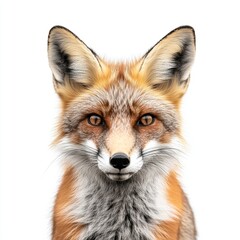 Fototapeta premium Fox Portrait: A captivating portrait of a red fox, its striking eyes and alert expression perfectly captured, offering a glimpse into the beauty of the wild.