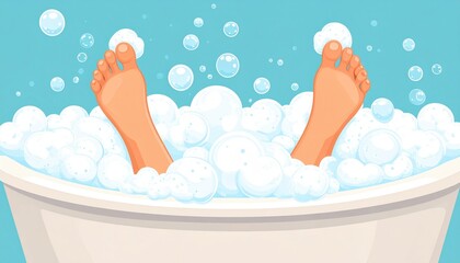 Relaxing Feet In A Bubble Bath
