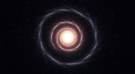 Fototapeta premium A swirling spiral galaxy glows brightly in the dark cosmos