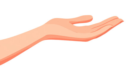 young female flat hand on white background