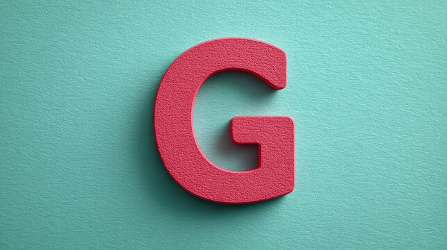 Handcrafted paper cutout of the letter G on a textured pastel background, clean and open layout