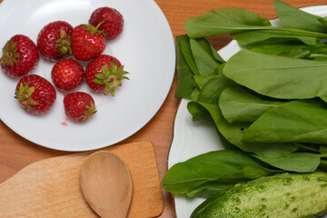 Fresh ingredients display vibrant colors for healthy meal preparation
