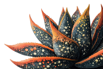 Exotic Aloe Plant Detail Orange Black and White Succulent Photography Nature Art Garden Decor