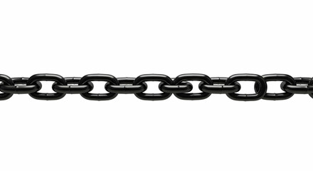 Obraz premium Strong Black Metal Chain Link Seamless Texture Background Industrial Design Element