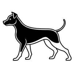 Simple Dog Silhouette Standing Alert