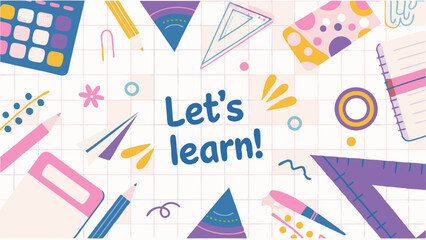Illustration featuring writing supplies and stationery with the message time to write displayed nicely