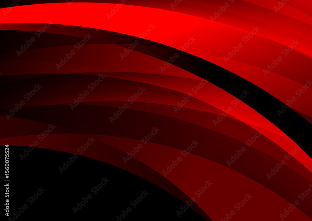 Poster Dark red smooth glossy wavy abstract elegant background. Vector design