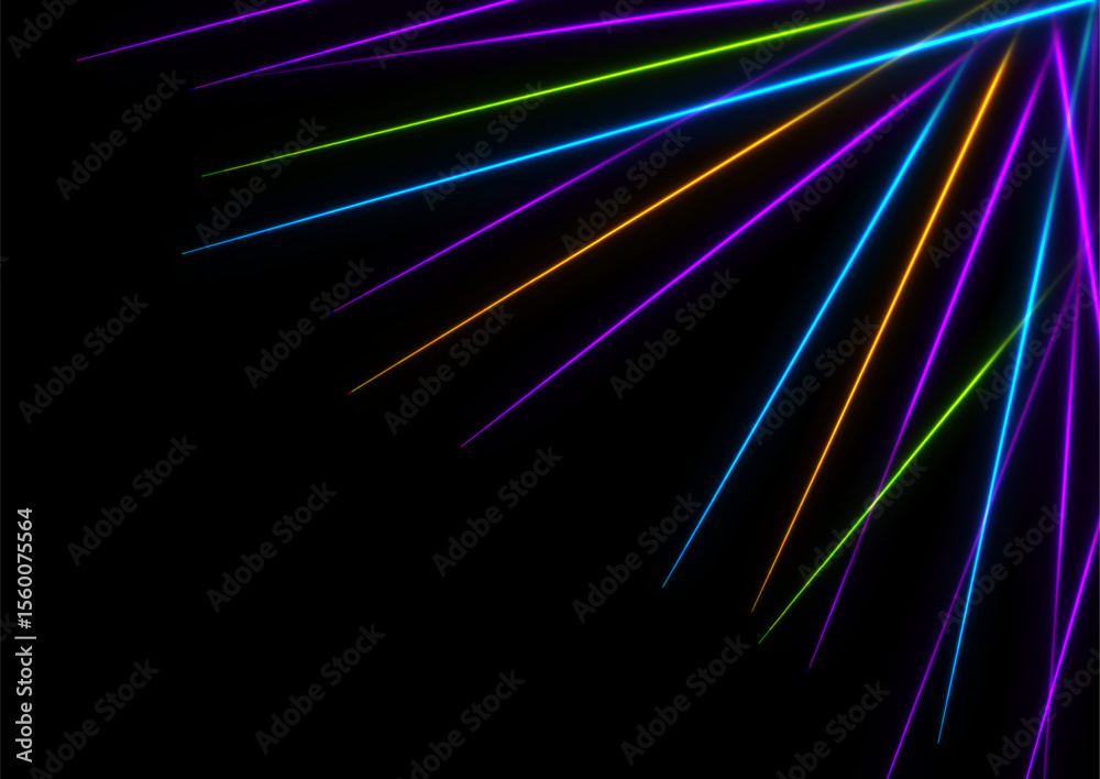 Aufkleber glowing colorful neon laser lines abstract futuristic background. technology vector design