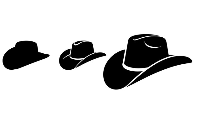 black cowboy hats vector illustration western style icon design	