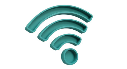 Isolated Teal Wifi Symbol