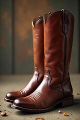 Classic Brown Leather Riding Boots Elegant Equestrian Style for Everyday Wear. Durable, Comfortable, and Perfect for both Riding and Fashionable Occasions.