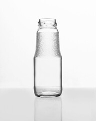 212ml Glass Bottle with 38mm Neck and Frosted Upper Band on White Background