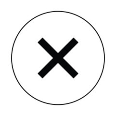 Obraz premium Black X Symbol Inside White Circle cross cancel
