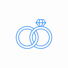 wedding rings icon sign vector