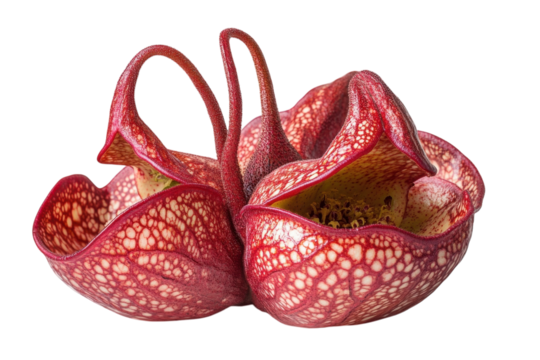 Unique Cobra Lily Beauty Detailed Portrait of a Darlingtonia Californica with Red and White Pattern