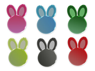set of Rabbit-shaped glass button