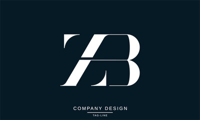 ZB, BZ Abstract Letters Logo Monogram Design Font Icon Vector Initials